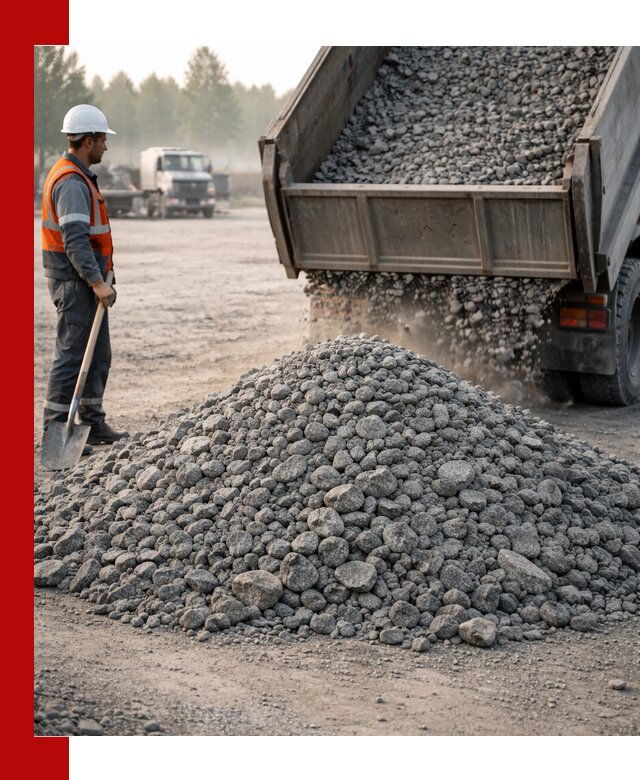 Гранитный щебень фракции 100–201 для строительства в Вологде