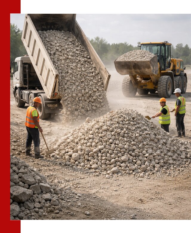 Доставка известнякового щебня фр. 40-70 в Вологде