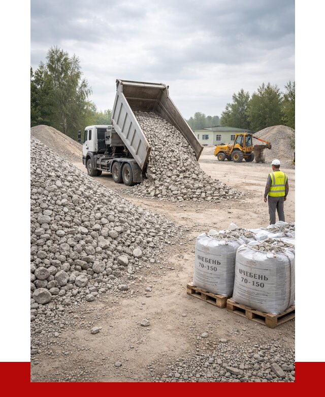 Известняковый щебень фракция 70-150 в Вологде от 1284 р. | ПРОНЕРУДВгд