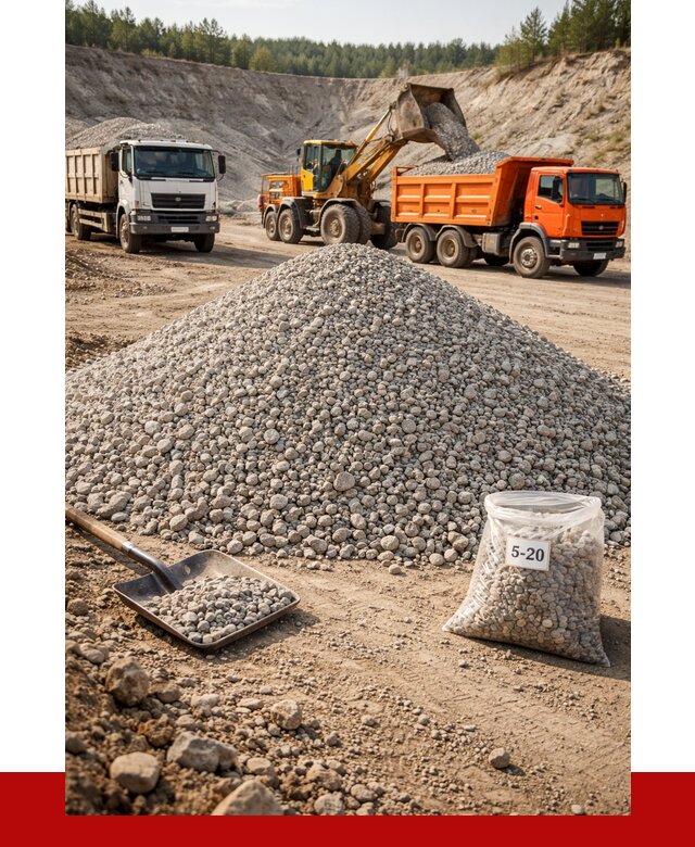 Доломитовый щебень фр. 5-20 в Вологде от 4314 р. | ПРОНЕРУДВгд