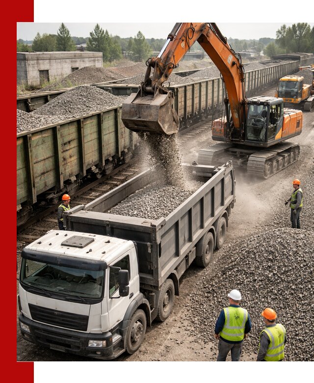 Железнодорожный щебень фракция 25–60 для поставок в Вологде