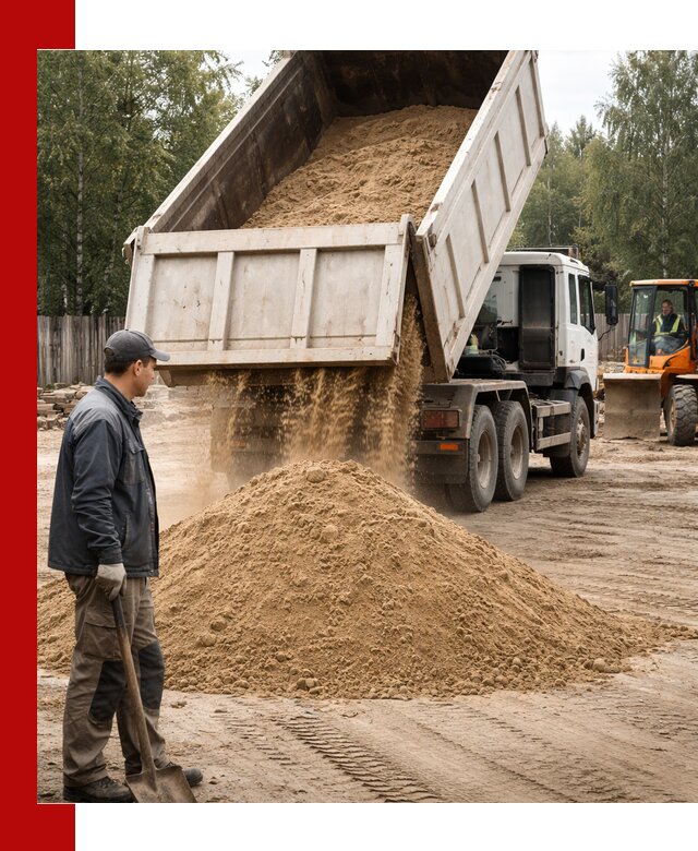 Доставка и продажа песка с разгрузкой в Вологде