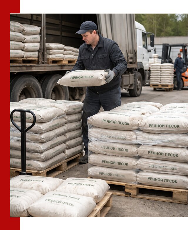 Речной песок в мешках с доставкой в Вологде