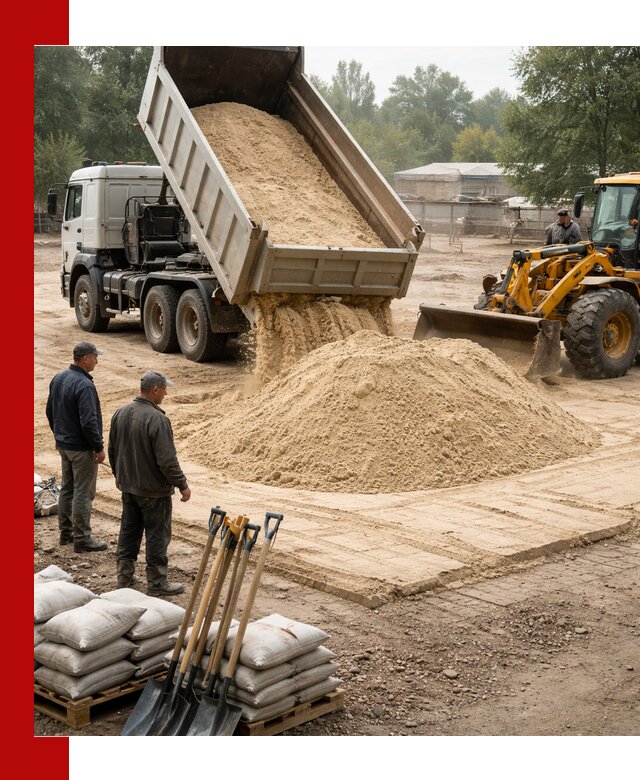 Доставка мытого песка в Вологде с самосвалами по выгодной цене