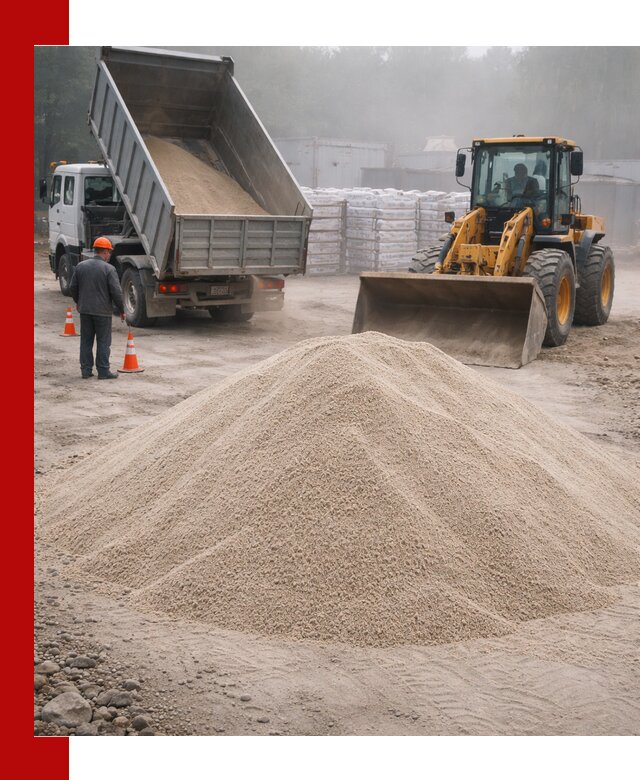 Кварцевый песок фракция 0–8 для стройработ в Вологде