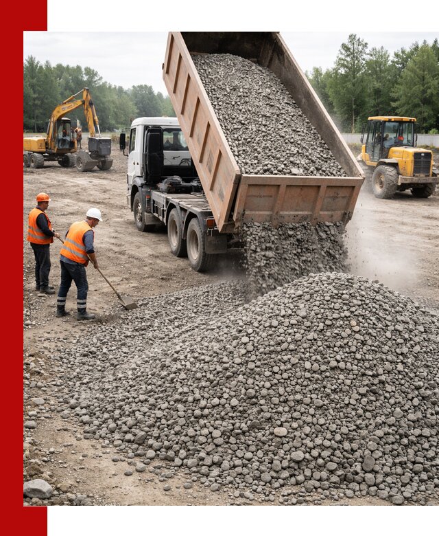 Доставка гравия фракции 40-70 в Вологде оптом и в розницу