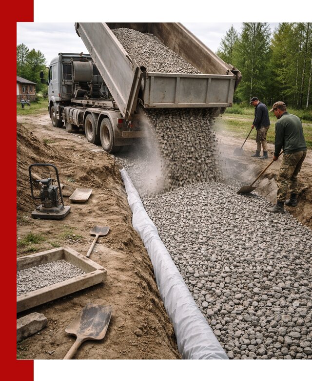 Гравий для дренажа с доставкой в Вологде качественный и недорогой