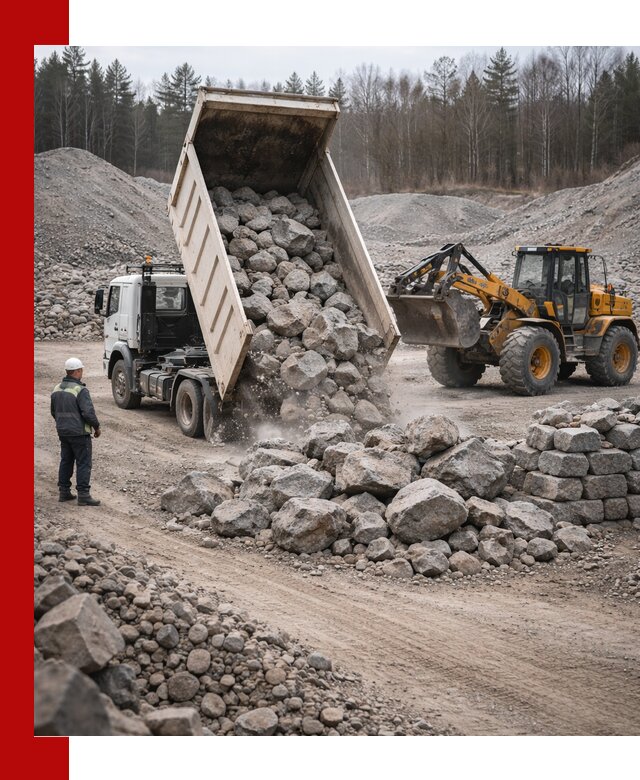 Доставка и продажа бутового гранитного камня в Вологде