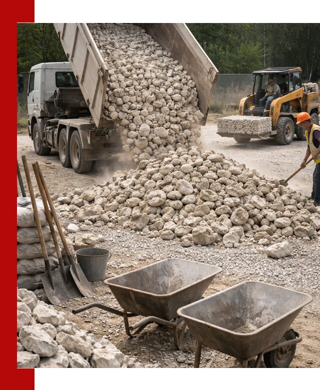 Доставка и продажа бутового известнякового камня в Вологде