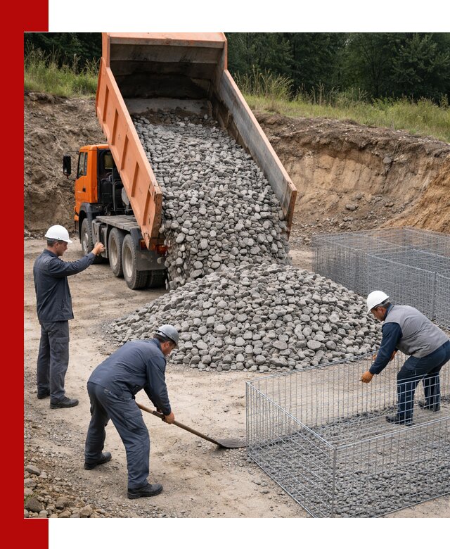 Камень для габионов с доставкой в Вологде быстро и надёжно