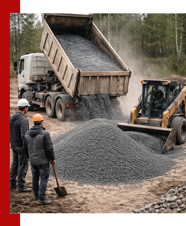 Гранитный отсев 0-5 с доставкой и разгрузкой в Вологде