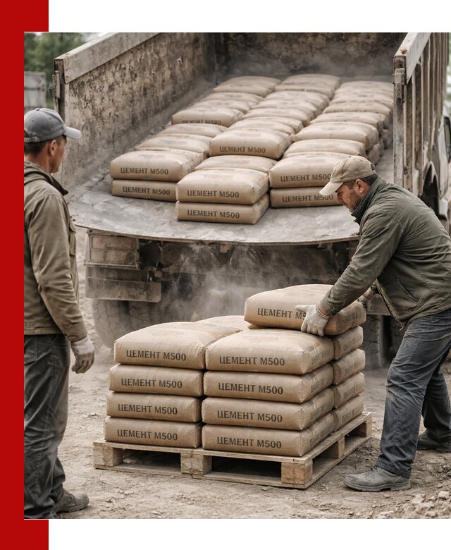 Цемент М500 с доставкой самосвалом в Вологде