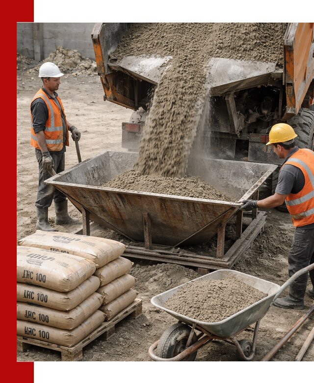 Доставка цементно-песчаной смеси М100 в Вологде