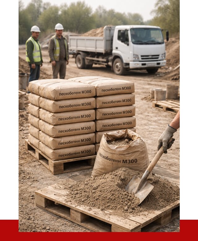 Пескобетон М300 в Вологде с доставкой от 4776 р. за куб | ПРОНЕРУДВгд