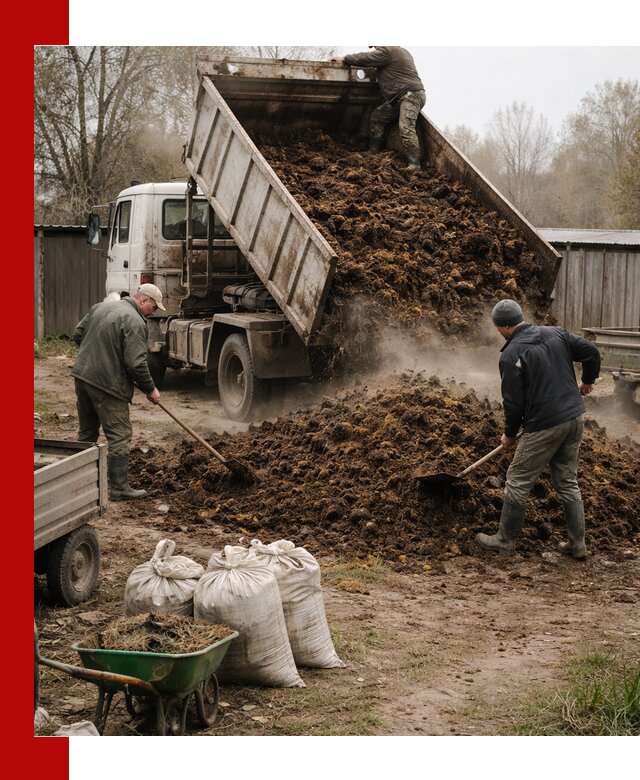 Доставка коровьего навоза самосвалом в Вологде