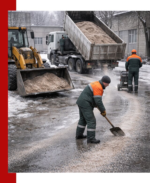 Реагент против гололеда с доставкой и нанесением в Вологде