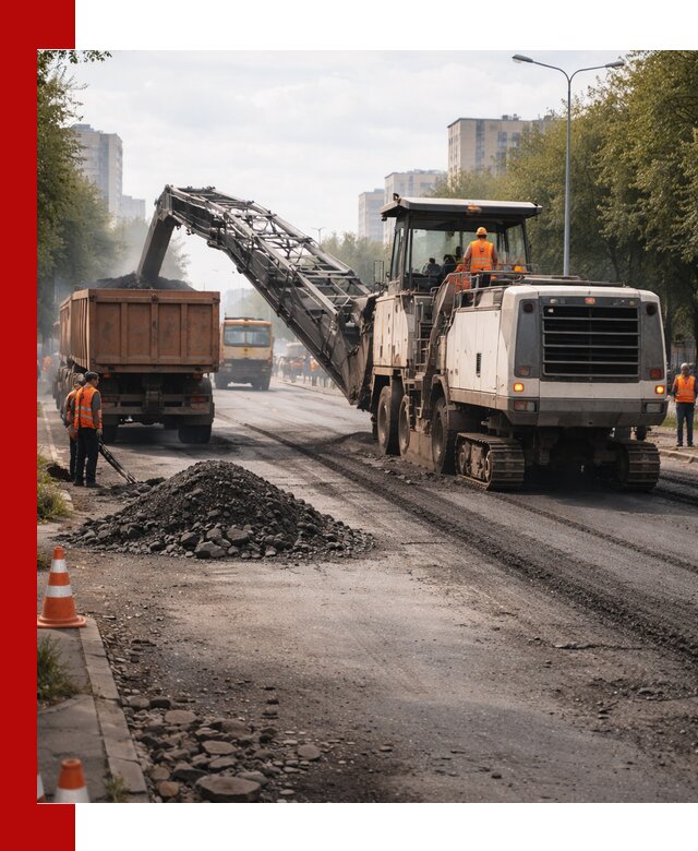 Фрезерованный асфальт в Вологде — удаление и вывоз старого покрытия