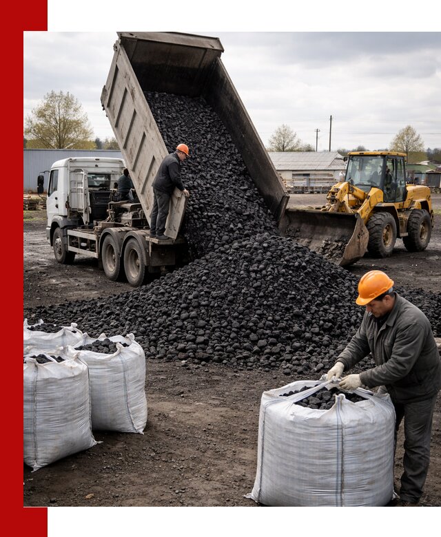 Доставка каменного угля в Вологде оптом и в розницу